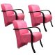 Kit 3 Poltronas Para Sala de Espera Recepção Rosa Em Suede Com Braços de Madeira Decorativa Confortável Até 120 kg - PSM