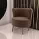 Poltrona Decorativa para Sala Ariel Veludo Marrom