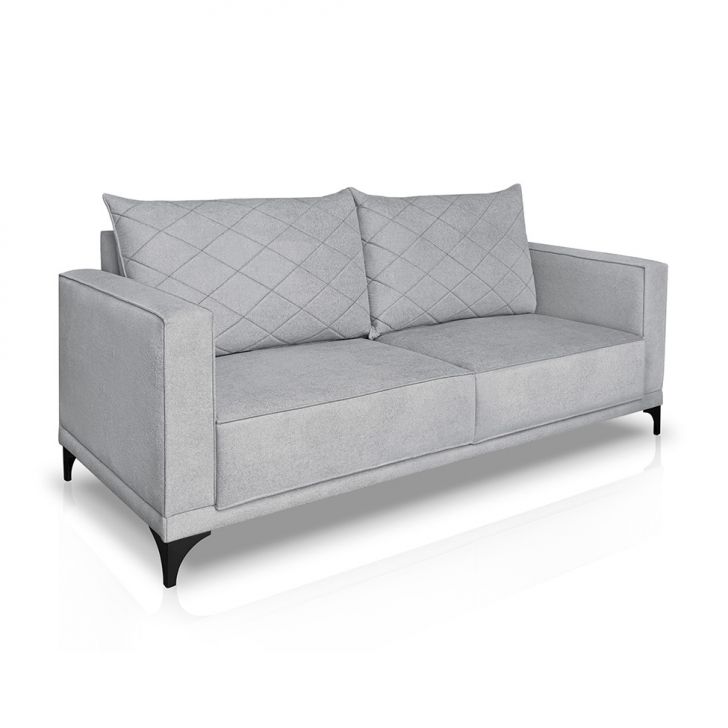 Image of Sofá 3 Lugares Eros Linho Bouclê Cinza Claro 180 Cm PLA-MO895UP86XFLMOB