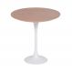 Mesa Saarinen Lateral Oval Freijó 57x38cm - Base Branca
