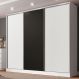 Guarda Roupa Casal 100% MDF Madesa Royale 3 Portas de Correr - Branco/Branco/Preto