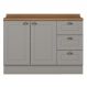 Balcao Pia Com Tampo 120cm C353 Americana Cinza Nature Henn
