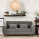Sofá 3 Lugares Piacenza Suede Cinza 202 cm