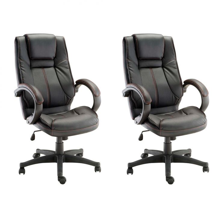 Conjunto com 2 Cadeiras de Escritório Presidente Cordoba Preto