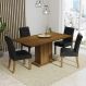 Conjunto Sala de Jantar Mesa Tampo de Madeira 4 Cadeiras Rustic/Oxford Cindy Madesa