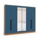 Image of Guarda-Roupa Casal com Espelho Valência 6 Portas 4 Gavetas Freijó e Azul MO895CL86ORDMOB