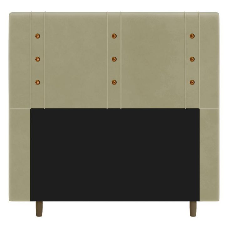 Cabeceira Cama Box Solteiro Roma 90cm Suede Bege - Desk Design