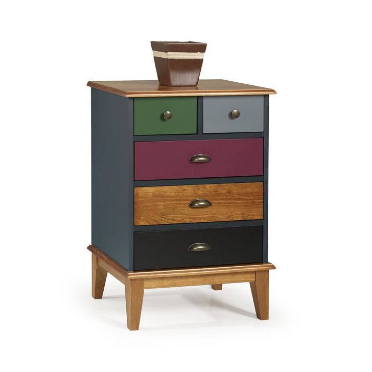 Cômoda 5 Gavetas Azul Color