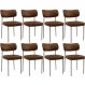 Kit 08 Cadeiras Estofadas Para Sala De Jantar Melina Base Arena L02 Couríssimo Marrom - Lyam Decor