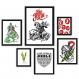 Kit 6 Quadros Decorativos São Jorge - com vidro