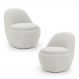 Kit 02 Poltronas Orgânicas Living Memphis Fixa Bouclê Off White - Desk Design