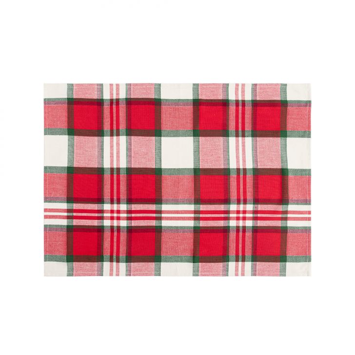 Pano de Copa Natalino Xadrez Vermelho e Verde