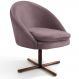 Poltrona Decorativa Giratória Base X Rafa D02 Veludo Rosê C-305 - Lyam Decor
