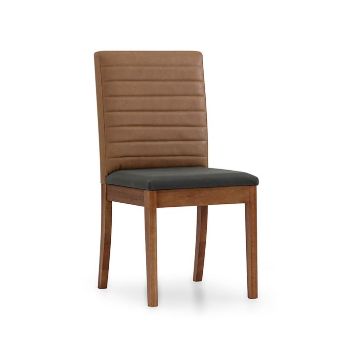 Cadeira Torres Poliéster Chumbo Esverdeado e Caramelo