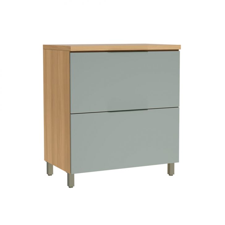 Balcão de Cozinha com Tampo Marquesa 100% MDF 1 Porta 1 Gaveta Verde e Nature