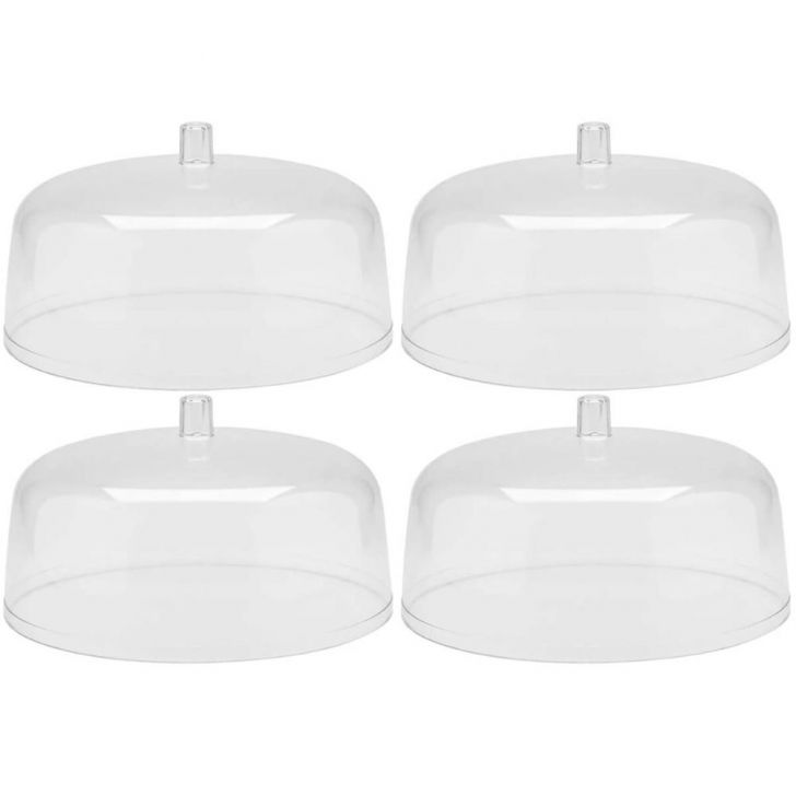 Kit 4 Cúpulas para Prato de Bolo 30cm Tampas Boleira Natural