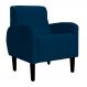 Poltrona Decorativa Luiza Para Sala Suede Azul Marinho - DS Estofados