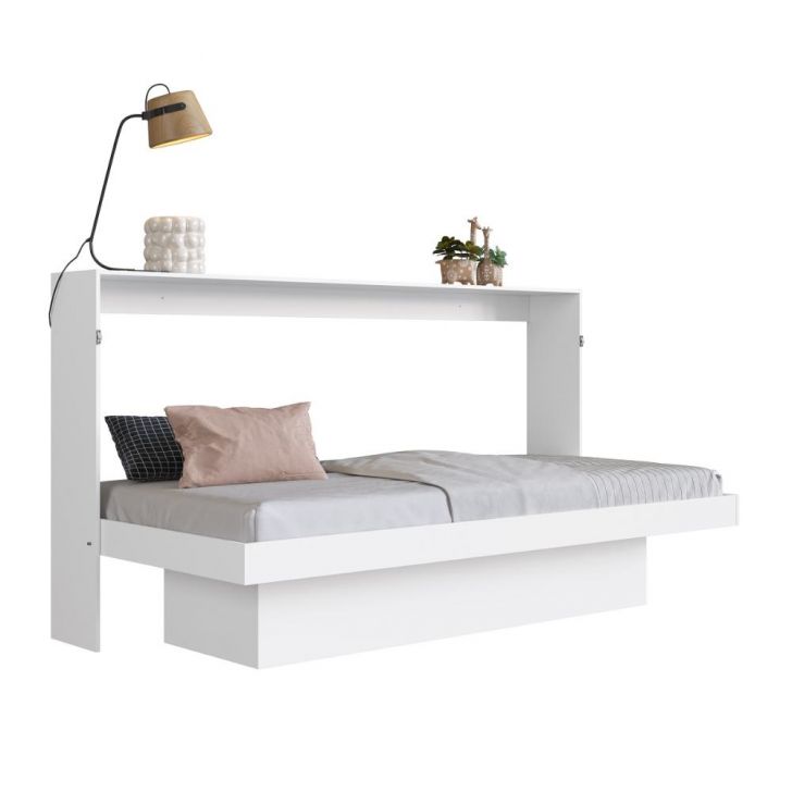 Cama Articulavel Horizontal Solteiro c/ Estacao de trabalho 90 Latino Branco