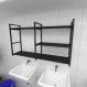 Prateleira industrial para lavanderia aço cor preto prateleiras 30 cm cor preto modelo ind14plav