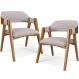 Kit 02 Cadeiras Para Sala de Jantar e Estar Living Estofada Suran L02 Linho Bege - Lyam