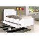 Cama Solteiro Tamires Baú Branco com Auxiliar e Colchões