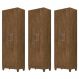 Kit 3 Armários Organizadores Multiuso Íris 2 Portas Castanho Wood - Moval