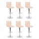 Conjunto com 6 Banquetas Giratórias Fitz Art Creme