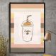 Quadro Decorativo Copo de Coffee com Chantilly-34x49Cm
