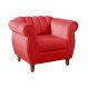 Poltrona Realeza Chesterfield Cadeira Vintage Decoração Retrô - Suede Vermelho