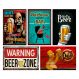 Kit Placas Decorativas Frases Bebidas Mdf 5 pçs 20x30 cm