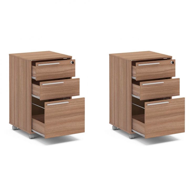 Conjunto com 2 Gaveteiros Maia 6 GV Castanho