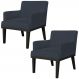 Kit 02 Poltronas Decorativas Para Sala de Estar e Recepção Beatriz W01 Suede Preto - Lyam Decor