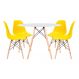 Conjunto - Mesa Eames 100 cm branco + 4 cadeiras Eames Eiffel DSW amarelo