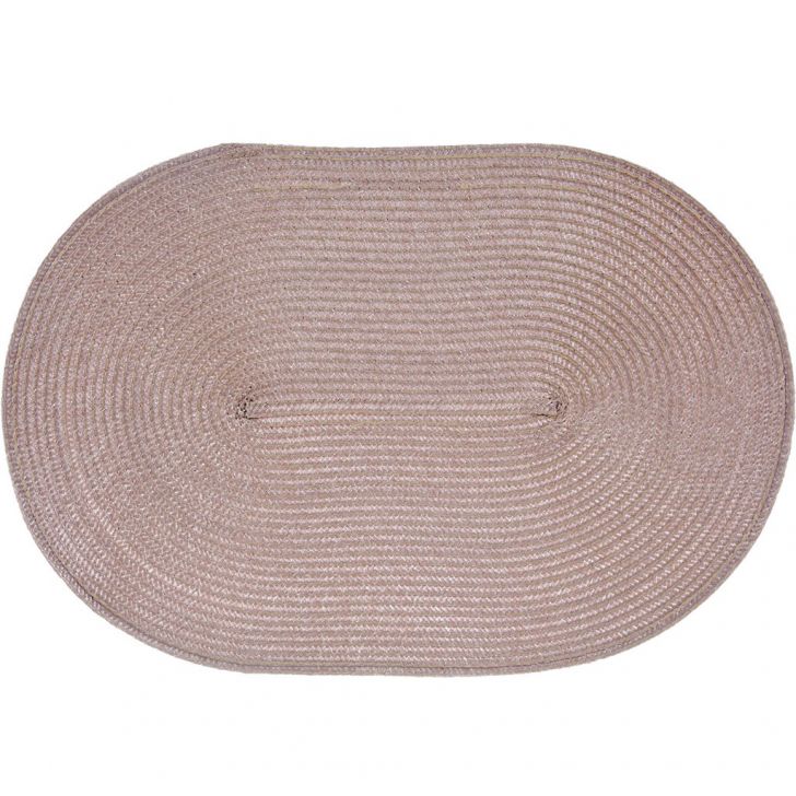 Kit 6 Americano Requinte Liso para Mesa Oval 30x45cm Taupe