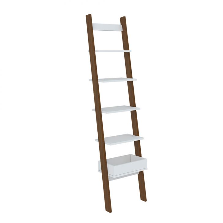 Estante Escada Sambalelê Branca e Mel