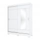 Guarda-Roupa Casal com Espelho Amsterdã Flex 2 PT 2 GV Branco e Rosa Chá