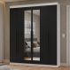 Guarda-Roupa Casal 6 Portas Batentes com Espelho Branco/Preto/Preto Netuno Madesa
