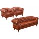Conjunto Sofá Chesterfield 3 Lugares E 2 Poltronas Dom Pedro - Couríssimo Caramelo