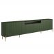Rack Para Sala de Estar TV 75 Pol 4 Portas Brise Pés Industrial Dourado Alef I03 Musgo - Lyam Decor