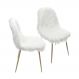 KIT 2 CADEIRAS 1115 PELO BRANCO BASE METAL COR MADEIRA