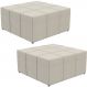 Kit 02 Puffs Decorativos Para Sala de Estar Quadrado Milano 90x90cm W01 Linho Champagne - Lyam Decor