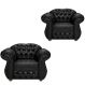 Kit Duas Poltronas Chesterfield Merlo Corano Preto / decoracao, sala tv estar, recepcao