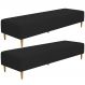 Kit 02 Puffs Decorativo Sala de Estar Bali W01 Pés Palito 190x60cm Suede Preto - Lyam Decor