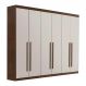 Guarda Roupa 6 Portas 4 Gavetas Uberaba Valverde Canion Off White