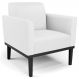 Poltrona Decorativa Base Madeira Preto Maressa Sintético Branco - Ibiza