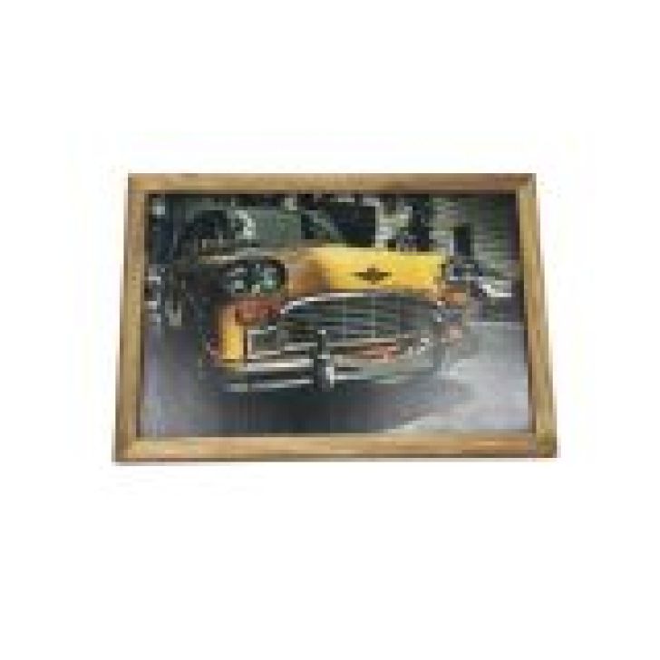 Quadro Madeira Mdf 20x30 C/ Moldura e Acab. Carro Retro Amare