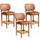 Kit 03 Banquetas Baixa Bar Cozinha E Sala De Jantar Fixa Betta L02 Imbuia Couríssimo Camel - Lyam Decor