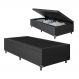 Baú Box Solteiro - 44x88x188cm - Couro Preto