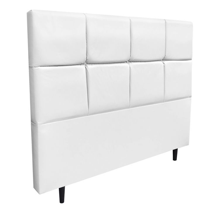 Cabeceira Roma para Cama Box Queen 160 cm Corino Branco - D'Rossi