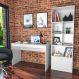 Conjunto de Mesa para Notebook Hype com Estante Bali 1 PT Branco